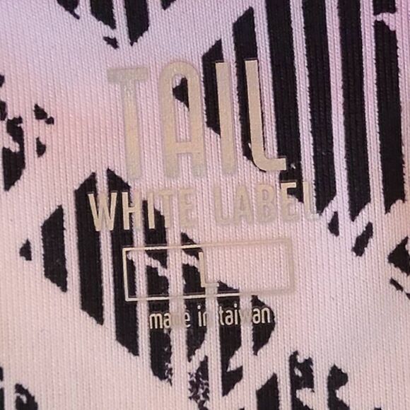 Tail Womens Black White Short Sleeve Athletic Golf Tennis Top Large - Picture 4 of 11